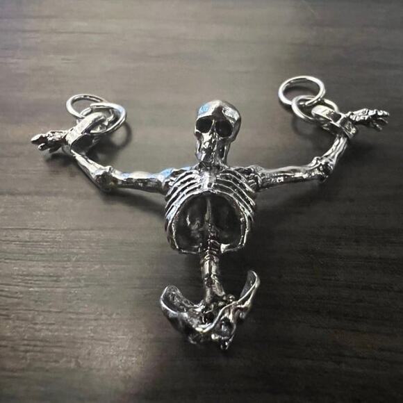 Silver Skeleton Necklace Halloween Cosplay Costume Jewelry Gothic Punk Rock NEW!